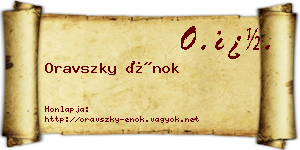Oravszky Énok névjegykártya